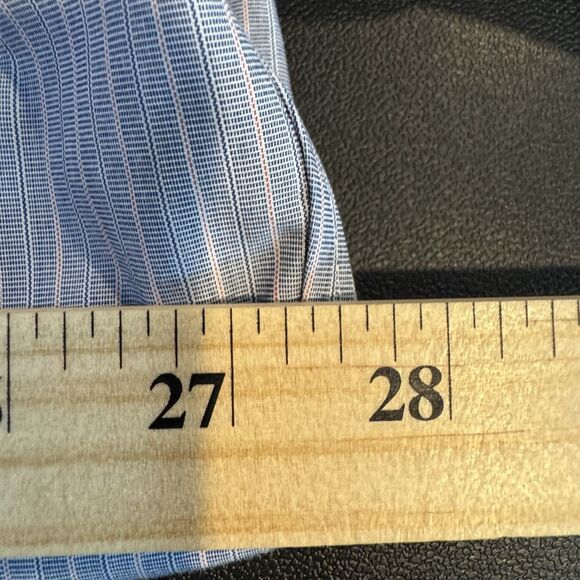 Brooks Brothers Shirt Size 18 - 35 Madison Blue Striped Long Sleeve Button Up - Picture 6 of 8